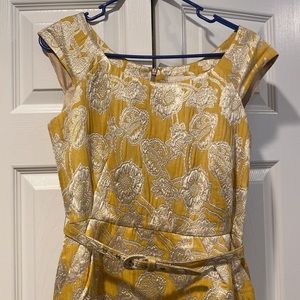 Kate spade vintage yellow brocade dress size 4